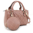 BJ6307QS Micro Quilted Top Handle Handbag/Crossbody w/ Coin Purse - MiMi Wholesale