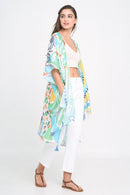 BLK310051 Dana Tropical Floral Print Kimono - MiMi Wholesale