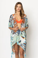 BLK310053 Tracy Tropical Print Kimono - MiMi Wholesale