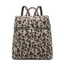 BP1795CHE Soft Cheetah Fur Textured Zipper Top Backpack - MiMi Wholesale