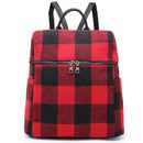 BP1795PLD Buffalo Plaid Zipper Top Backpack - MiMi Wholesale