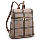 BP1795PLD Buffalo Plaid Zipper Top Backpack - MiMi Wholesale