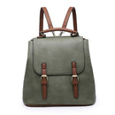 BP1891 Vegan Leather Convertible Flapover Backpack - MiMi Wholesale