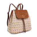 BP1919 Two Tone Textured Backpack w/ Whipstitch Design - MiMi Wholesale