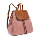 BP1919 Two Tone Textured Backpack w/ Whipstitch Design - MiMi Wholesale