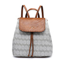 BP1919 Two Tone Textured Backpack w/ Whipstitch Design - MiMi Wholesale