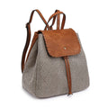 BP1919 Two Tone Textured Backpack w/ Whipstitch Design - MiMi Wholesale