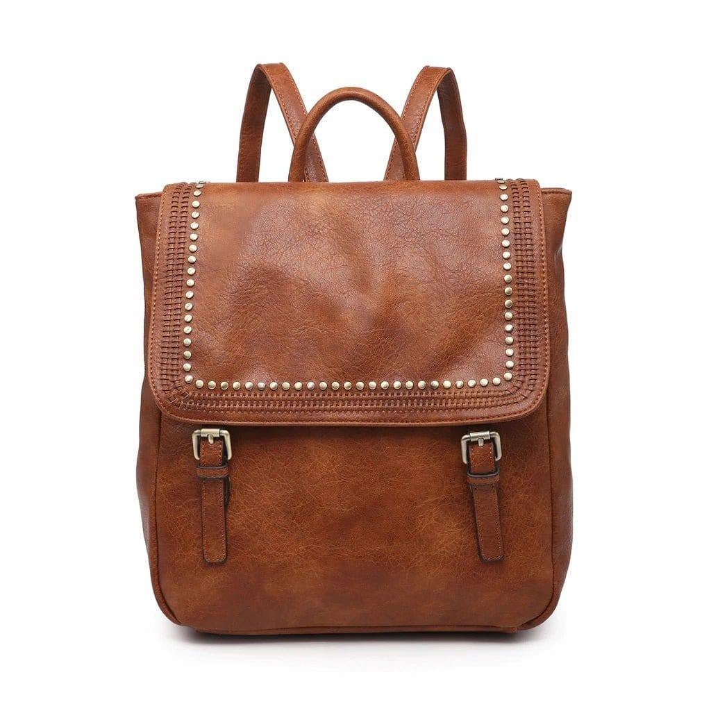 BP1939 Studded Flap Over Fashion Backpack - MiMi Wholesale