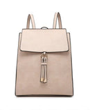 BP1967 Structured Flapover Backpack w/ Tassel - MiMi Wholesale