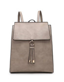 BP1967 Structured Flapover Backpack w/ Tassel - MiMi Wholesale