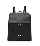 BP1967 Structured Flapover Backpack w/ Tassel - MiMi Wholesale