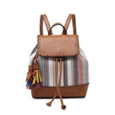BP1987 Flap-Over Drawstring Backpack w/ Tassel - MiMi Wholesale