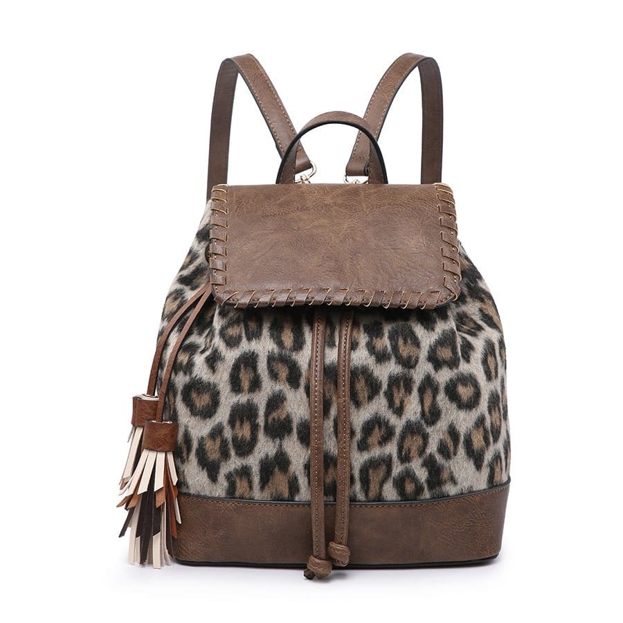 BP1987CHE Flap-Over Drawstring Backpack w/ Tassel - MiMi Wholesale