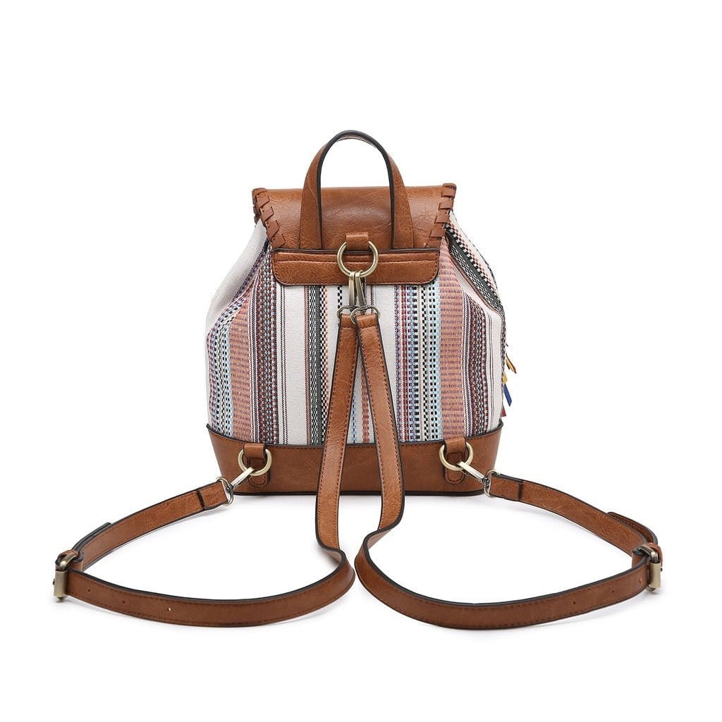 BP1987CHE Flap-Over Drawstring Backpack w/ Tassel - MiMi Wholesale