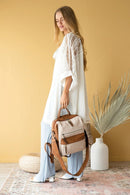 BP1993DIA Diamond Print Convertible Backpack w/ Guitar Strap - MiMi Wholesale