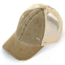 BT12 Washed Mesh Back High Pony Baseball Cap - MiMi Wholesale