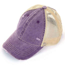 BT12 Washed Mesh Back High Pony Baseball Cap - MiMi Wholesale