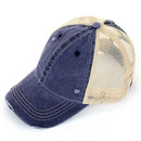 BT12 Washed Mesh Back High Pony Baseball Cap - MiMi Wholesale