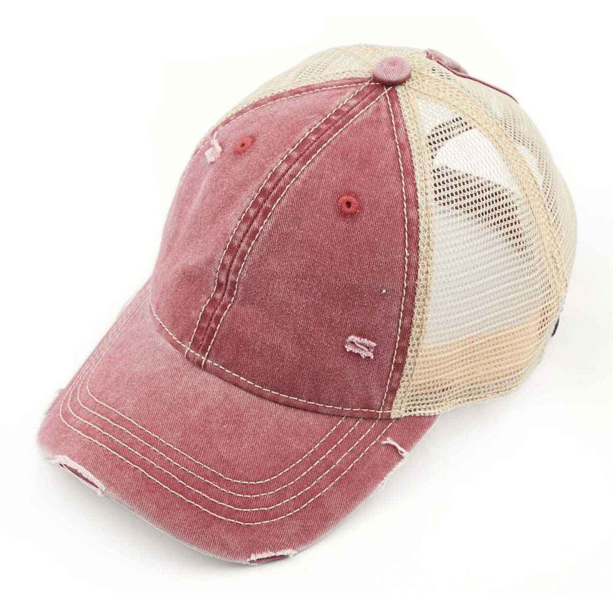 BT12 Washed Mesh Back High Pony Baseball Cap - MiMi Wholesale
