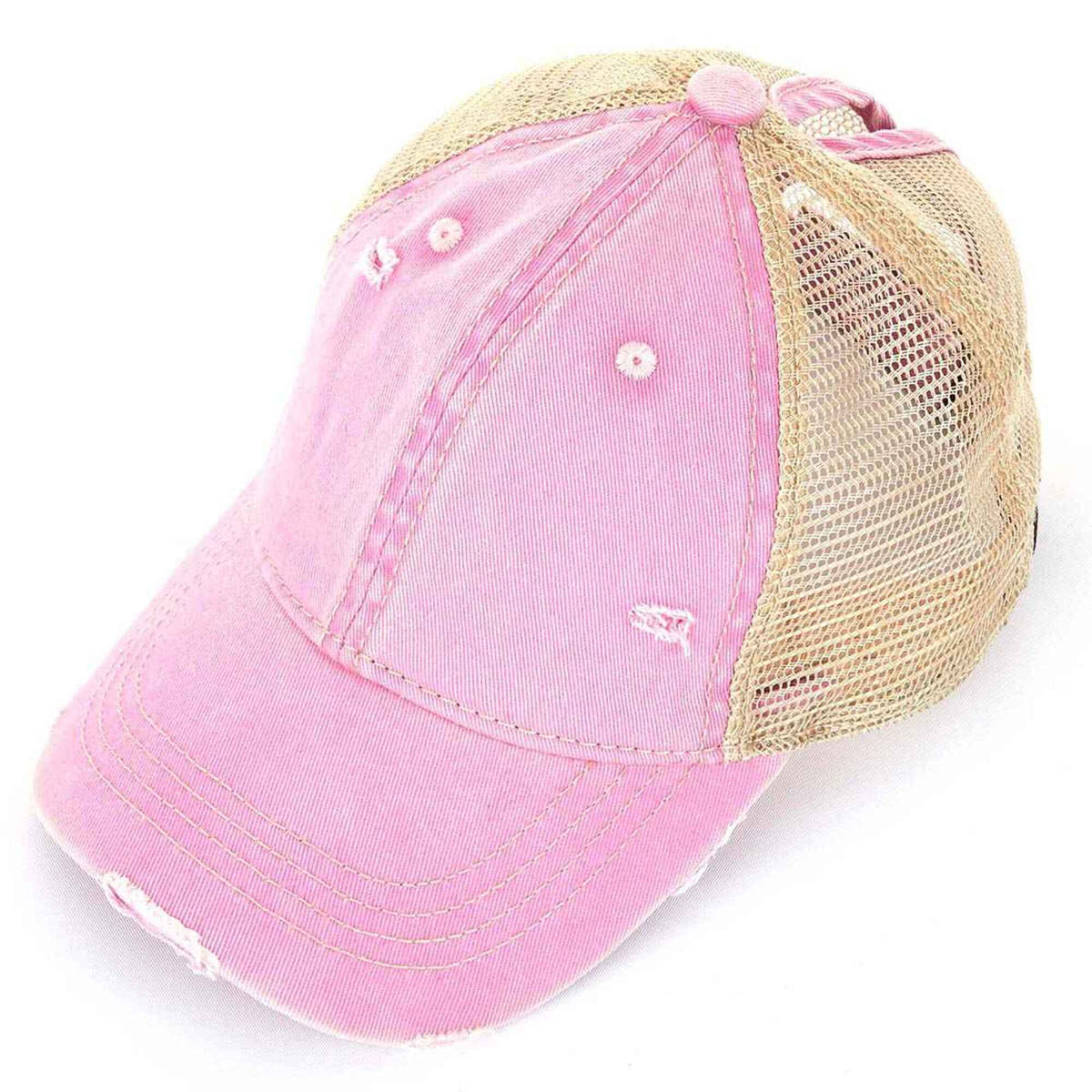BT12 Washed Mesh Back High Pony Baseball Cap - MiMi Wholesale