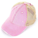 BT12 Washed Mesh Back High Pony Baseball Cap - MiMi Wholesale