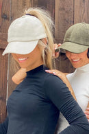 BT937 Amanda Corduroy Criss Cross Pony Cap - MiMi Wholesale