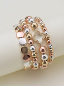 CB2171 Metallic Clover Beaded Bracelet Set - MiMi Wholesale