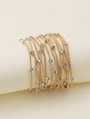 CB2176 Rhinestone Beads and Coil Stretch Bracelet Set - MiMi Wholesale