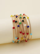 CB2176 Rhinestone Beads and Coil Stretch Bracelet Set - MiMi Wholesale