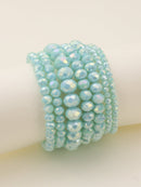 CB2177 7 Piece Glass Beaded Bracelet Set - MiMi Wholesale