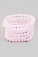 CB2177 7 Piece Glass Beaded Bracelet Set - MiMi Wholesale