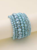 CB2177 7 Piece Glass Beaded Bracelet Set - MiMi Wholesale