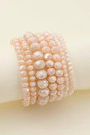 CB2177 7 Piece Glass Beaded Bracelet Set - MiMi Wholesale