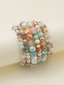 CB2177 7 Piece Glass Beaded Bracelet Set - MiMi Wholesale