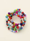 CB2177 7 Piece Glass Beaded Bracelet Set - MiMi Wholesale