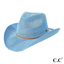 CBC03 C.C Brand Sequin Detail Cowboy Hat With Suede Trim - MiMi Wholesale