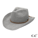 CBC03 C.C Brand Sequin Detail Cowboy Hat With Suede Trim - MiMi Wholesale