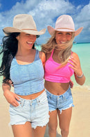 CBC03 C.C Brand Sequin Detail Cowboy Hat With Suede Trim - MiMi Wholesale