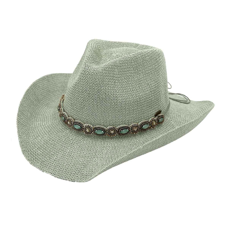 CBC08 C.C Brand Della Cowboy Hat w/ Pearl & Rhinestone - MiMi Wholesale