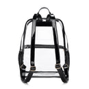 CL102N Bailey Clear Mesh Pocket Leather Strap Backpack - MiMi Wholesale