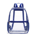 CL102N Bailey Clear Mesh Pocket Leather Strap Backpack - MiMi Wholesale
