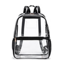 CL102N Bailey Clear Mesh Pocket Leather Strap Backpack - MiMi Wholesale