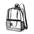 CL102N Bailey Clear Mesh Pocket Leather Strap Backpack - MiMi Wholesale