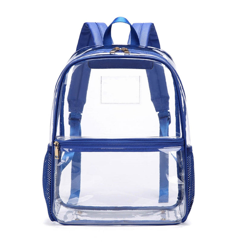 CL102W Macy Mesh Pocket Clear Backpack - MiMi Wholesale