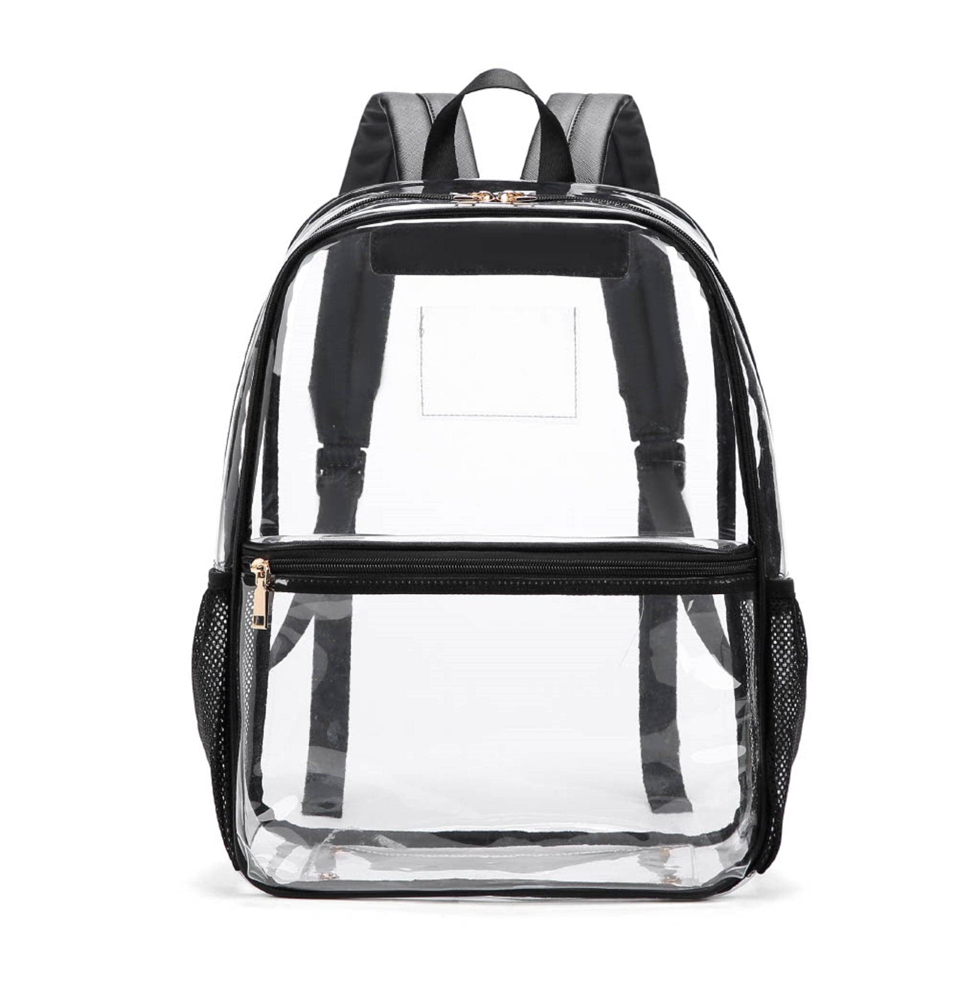 CL102W Macy Mesh Pocket Clear Backpack