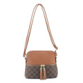 CL6201 Checker Fashion Crossbody Bag with Tassel - MiMi Wholesale