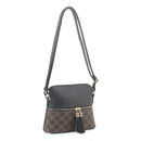 CL6201 Checker Fashion Crossbody Bag with Tassel - MiMi Wholesale