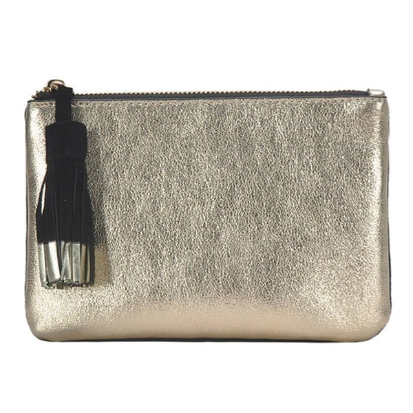 CLS82208 Metallic Pouch With Suede Tassel - MiMi Wholesale
