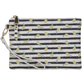 CLW2507 Lemon Stripe Clutch with Wristlet - MiMi Wholesale