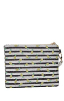 CLW2507 Lemon Stripe Clutch with Wristlet - MiMi Wholesale